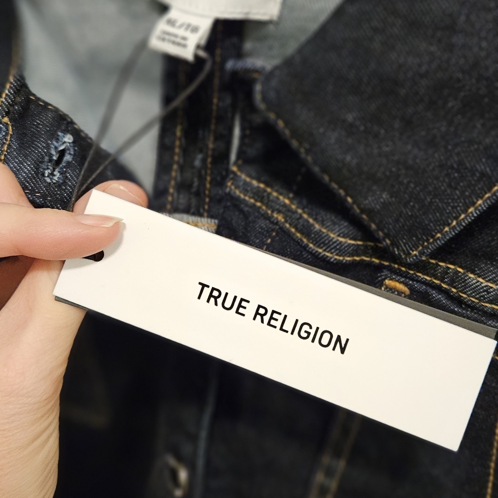 True Religion Baggy Crop Jean Jacket XL - Picture 6 of 9